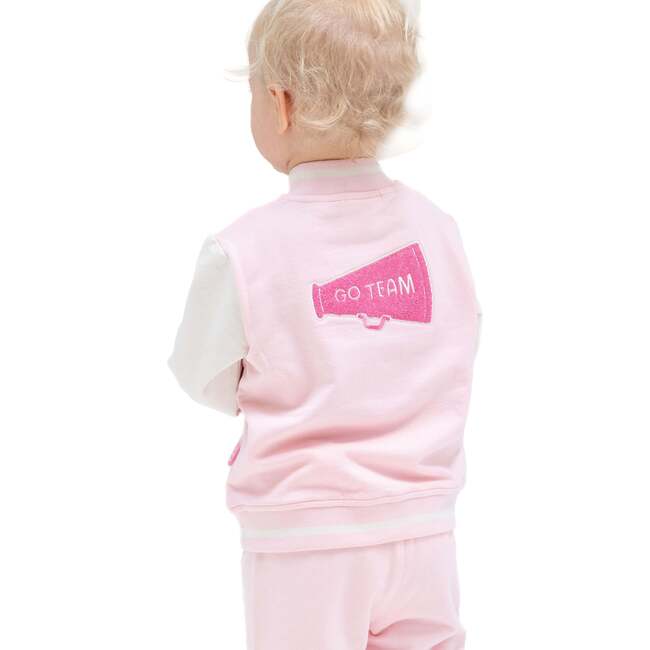 Letterman Jacket, Pink/White - Jackets - 2