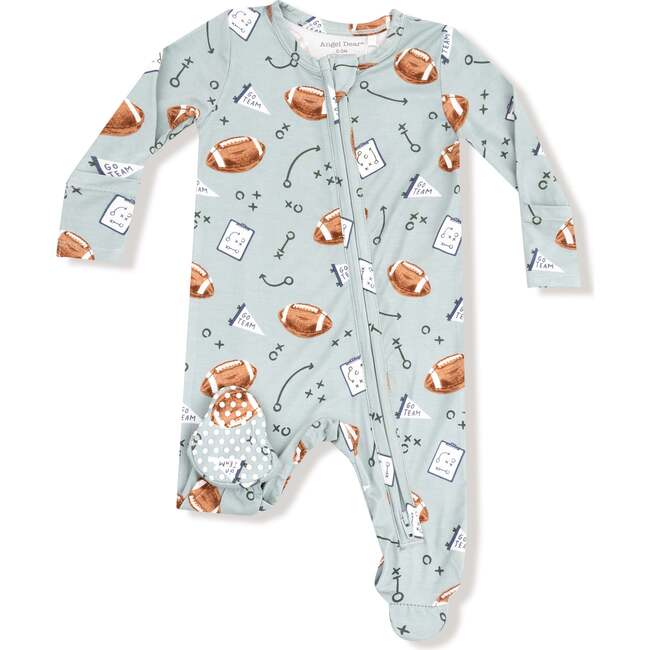 2 Way Zipper Footie, Sage Football