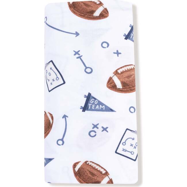 Swaddle Blanket, White Football - Swaddles - 2