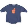 Sweatshirt Bubble with #1 Patch, Navy - Rompers - 1 - thumbnail