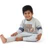 Cozy Drop Sleeve Sweatshirt with Varsity Stripes, Game Day Grey - Sweatshirts - 2