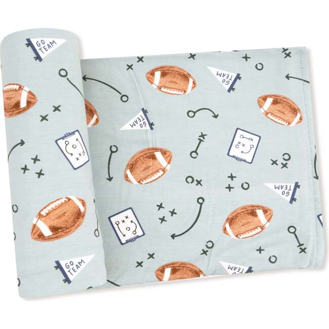 Swaddle Blanket, Sage Football