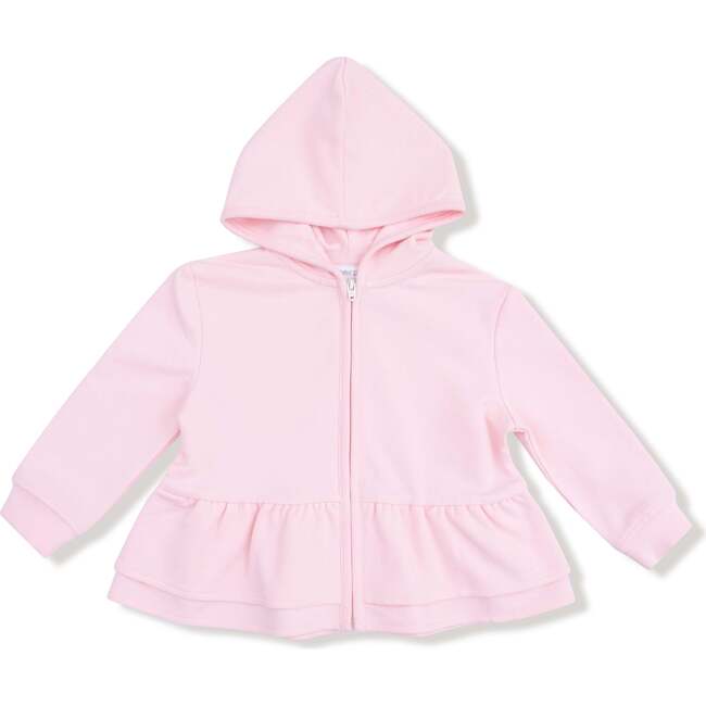 Zip Peplum Hoodie, Pink