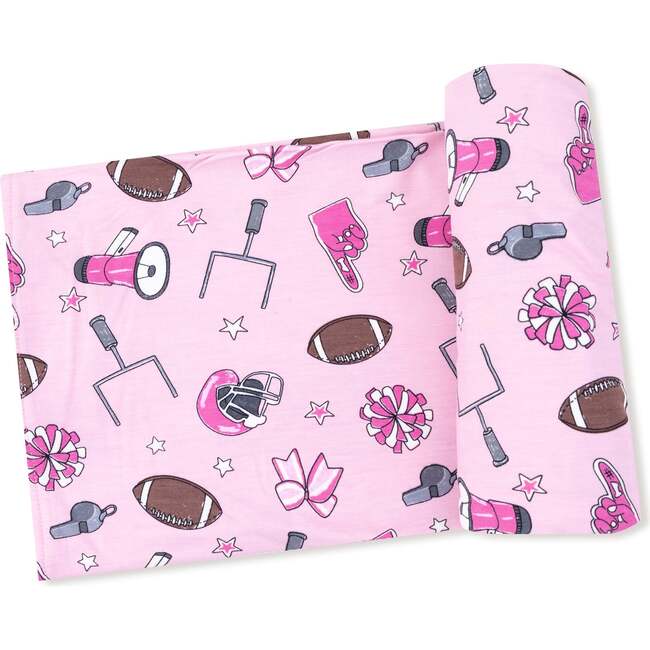 Swaddle Blanket, Pink Football