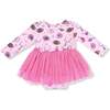 Long Sleeve Tutu Bodysuit, Pink Football - Dresses - 3