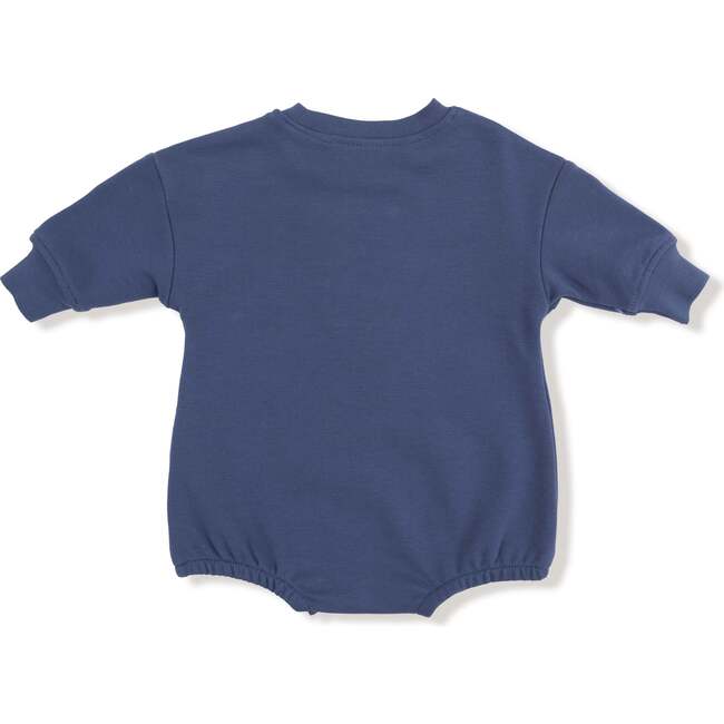 Sweatshirt Bubble with #1 Patch, Navy - Rompers - 2
