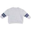 Cozy Drop Sleeve Sweatshirt with Varsity Stripes, Game Day Grey - Sweatshirts - 3