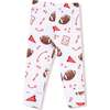 Long Sleeve Waffle Loungewear Set, White Football - Mixed Apparel Set - 4