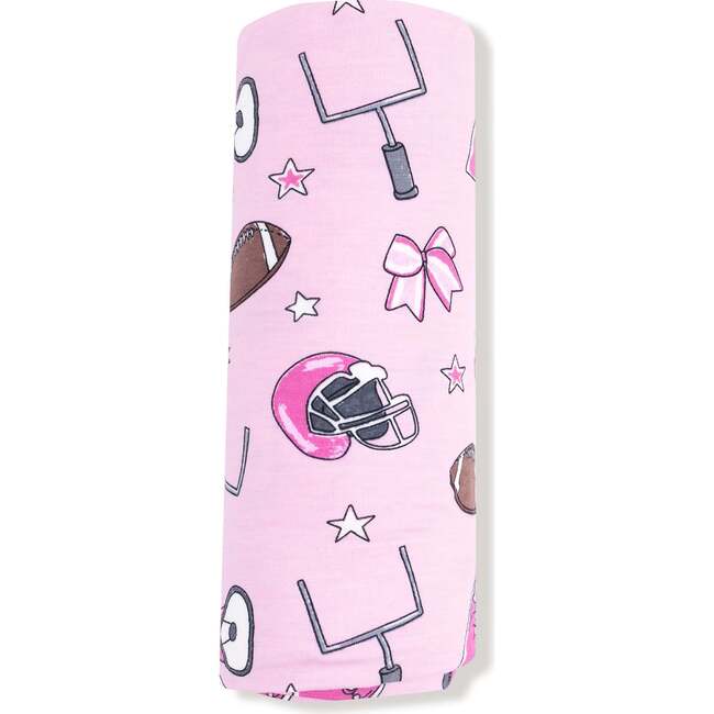 Swaddle Blanket, Pink Football - Swaddles - 2