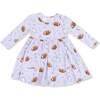 Twirly Long Sleeve Dress, Lilac Football - Dresses - 1 - thumbnail
