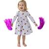 Twirly Long Sleeve Dress, Lilac Football - Dresses - 2