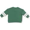 Cozy Drop Sleeve Sweatshirt with Varsity Stripes, Green Football - Sweatshirts - 3