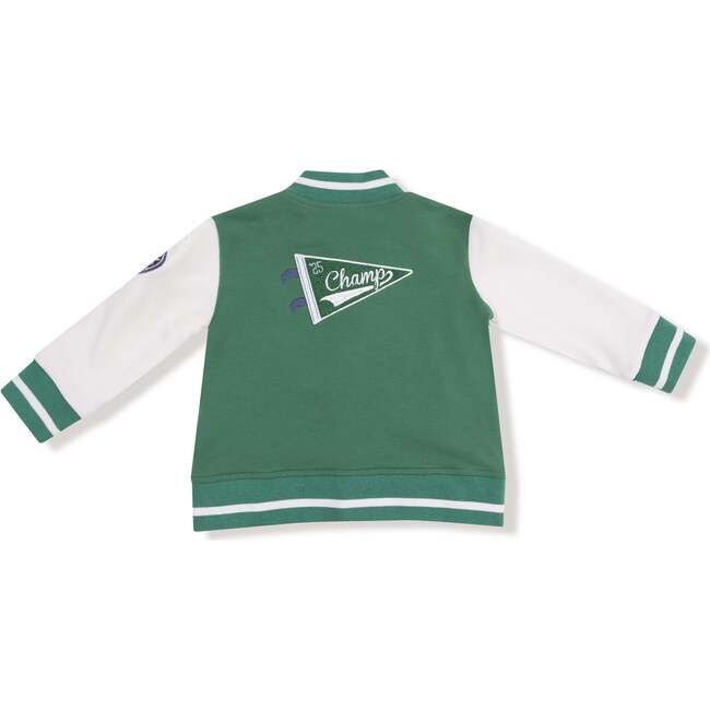 Letterman Jacket, Green/White - Jackets - 4