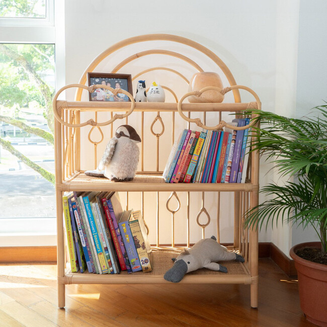 After The Rain Handcrafted Rattan Shelf, Natural - Bookcases - 2