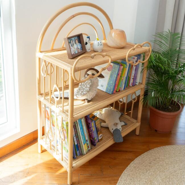 After The Rain Handcrafted Rattan Shelf, Natural - Bookcases - 3