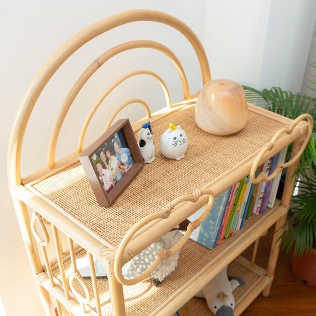 After The Rain Handcrafted Rattan Shelf, Natural - Bookcases - 4