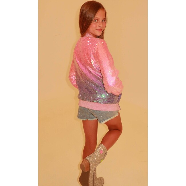 Bubble Gum Shimmer Sequin Bomber - Jackets - 4