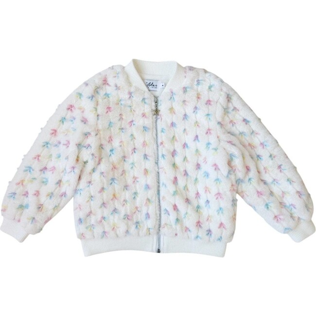 Pastel Bows Fuzzy Bomber