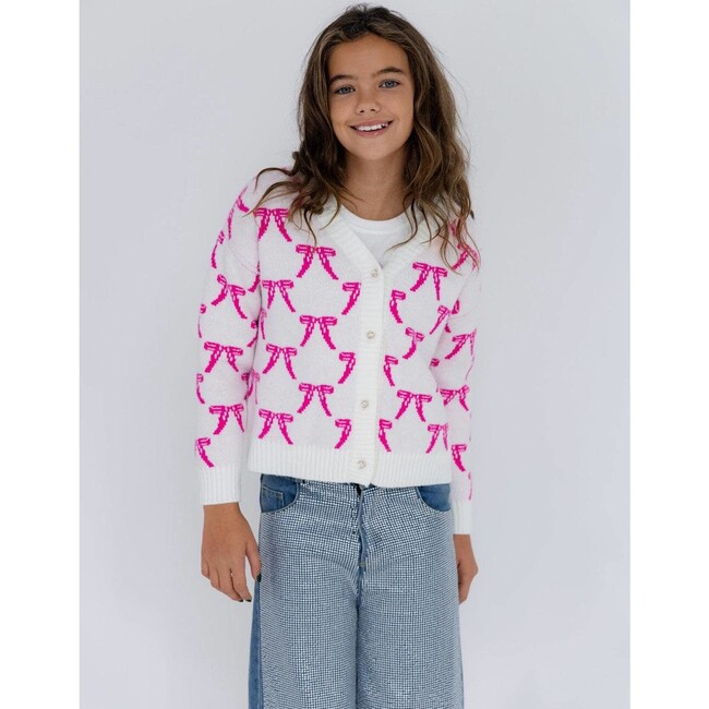 Pretty in Pink Bow Cardigan - Cardigans - 3