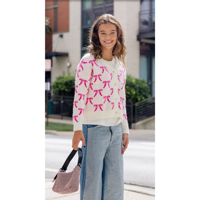 Pretty in Pink Bow Cardigan - Cardigans - 4