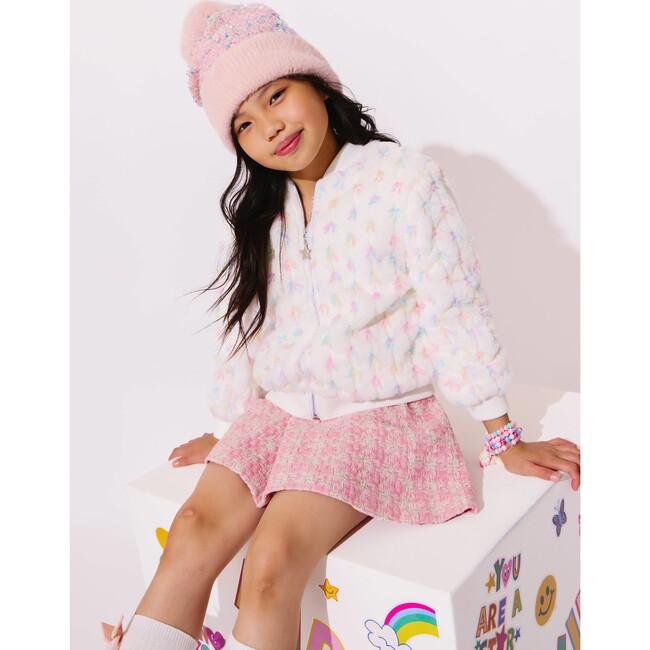 Pastel Bows Fuzzy Bomber - Jackets - 2