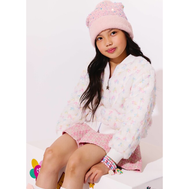 Pastel Bows Fuzzy Bomber - Jackets - 3