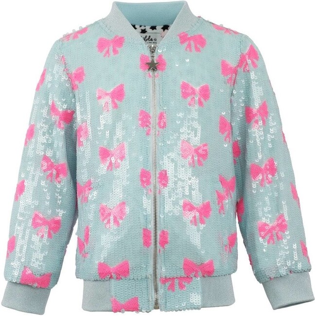 Pretty in Bows Sequin Bomber