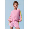 Pink Rainbow Sequin Stripe Short Set - Mixed Apparel Set - 2