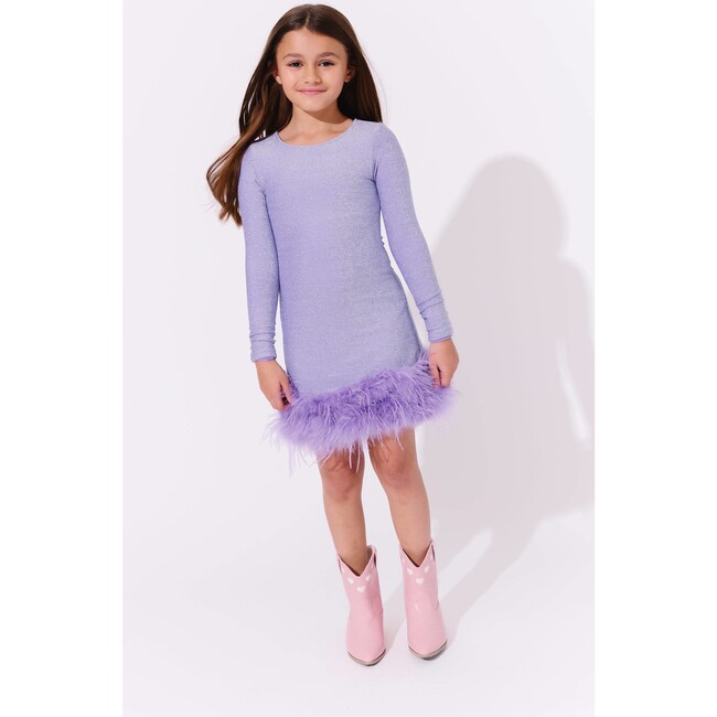 Lavender Shimmer Feather Dress - Dresses - 2
