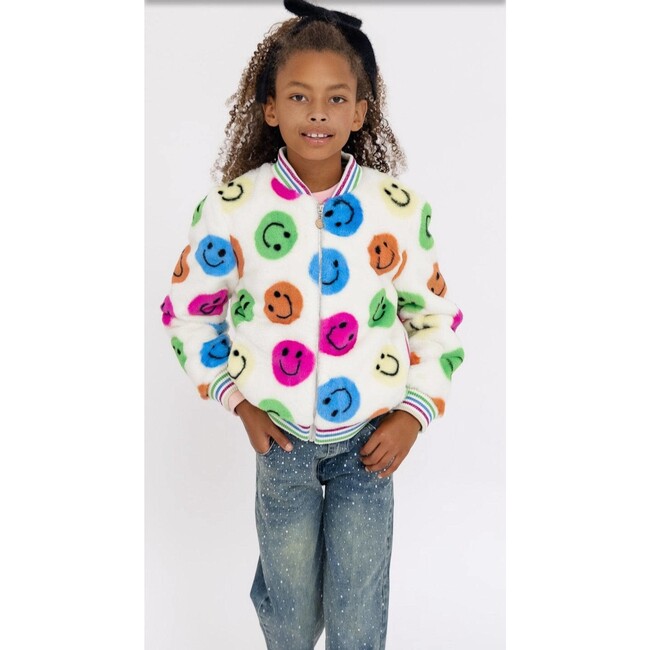 Rainbow Emoji Plush Coat - Jackets - 2