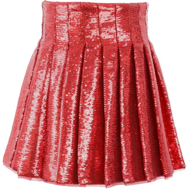 Scarlet Pleated Shimmer Skirt
