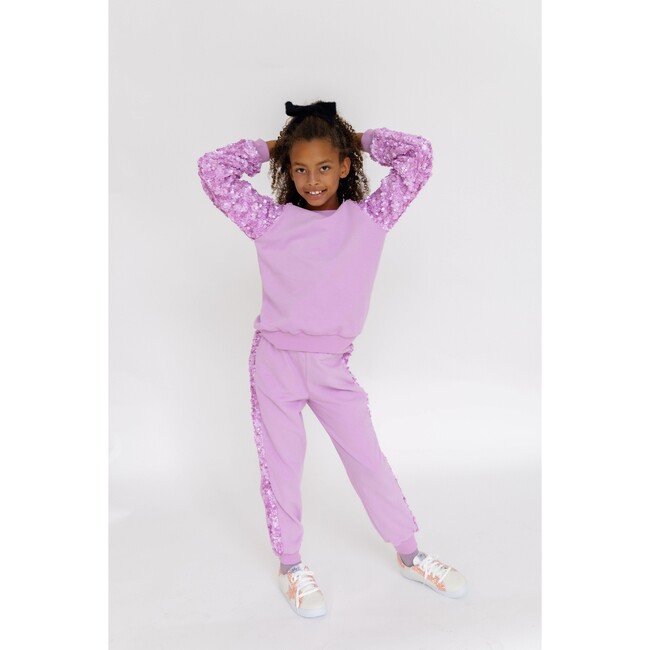 Lavender Sequin Joggers Set - Mixed Apparel Set - 2