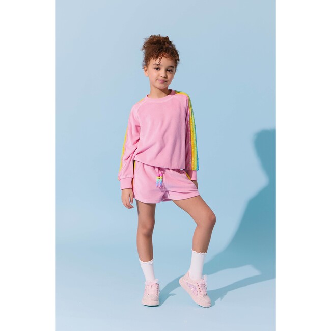 Pink Rainbow Sequin Stripe Short Set - Mixed Apparel Set - 5