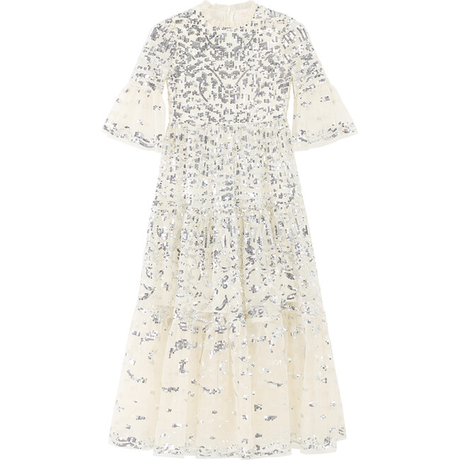 Tabitha Sequin Maxi Dress, Crème