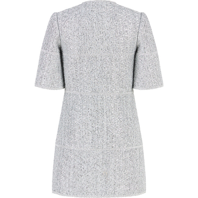 Stardust Tweed Mini Dress, Silver - Dresses - 2