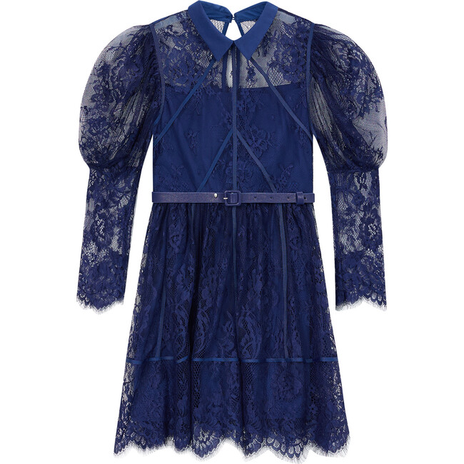 Monroe Lace Sleeve Mini Dress, Navy