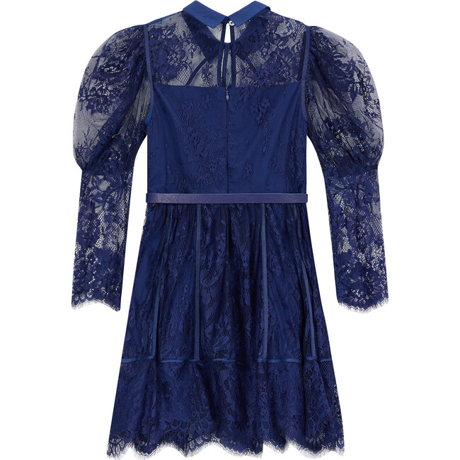 Monroe Lace Sleeve Mini Dress, Navy - Dresses - 2