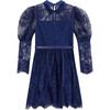 Monroe Lace Sleeve Mini Dress, Navy - Dresses - 2