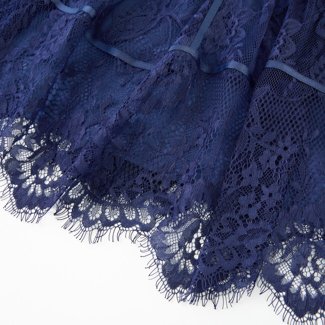 Monroe Lace Sleeve Mini Dress, Navy - Dresses - 6