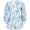 Lori Embroidered Romper, Blue - Rompers - 2