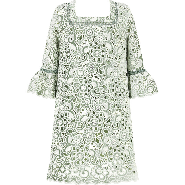 Libby Embroidered Mini Dress, Mint - Dresses - 2