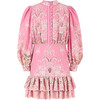 Charm Embroidered Mini Dress, Rose Pink - Dresses - 1 - thumbnail