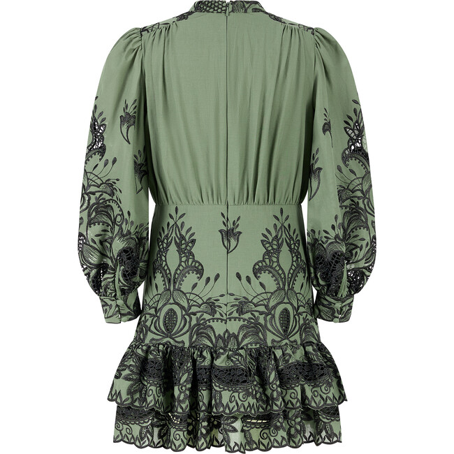 Charm Embroidered Mini Dress, Khaki - Dresses - 2