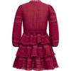 Betty Embroidered Sleeve Mini Dress, Berry - Dresses - 2