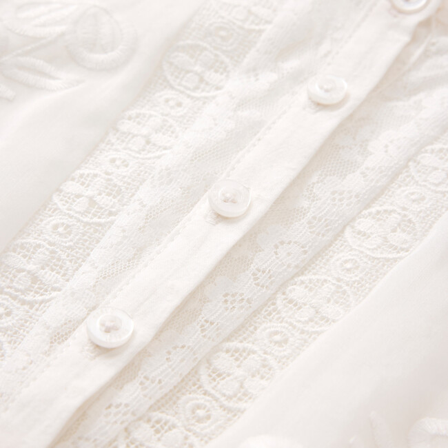 Betty Embroidered Mini Dress, Ivory - Dresses - 4