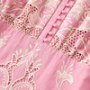 Charm Embroidered Mini Dress, Rose Pink - Dresses - 4