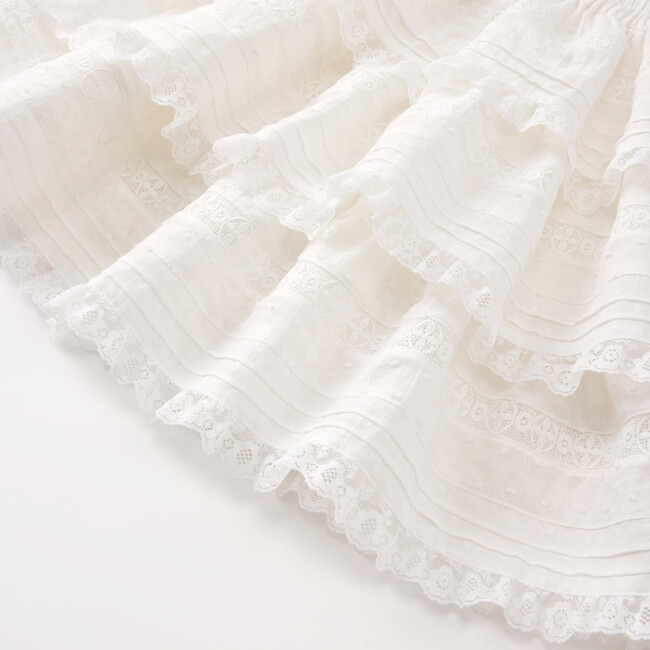 Betty Embroidered Mini Dress, Ivory - Dresses - 7