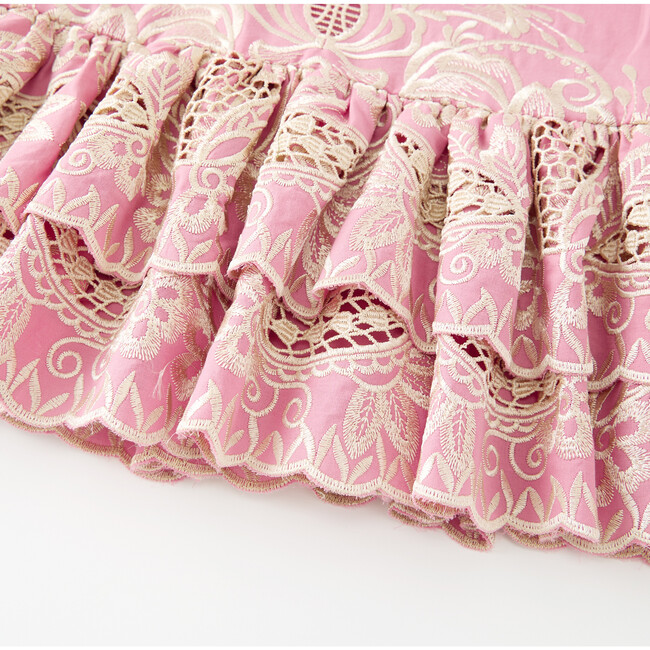 Charm Embroidered Mini Dress, Rose Pink - Dresses - 5
