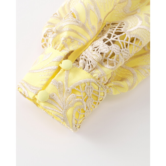 Charm Embroidered Mini Dress, Yellow - Dresses - 8