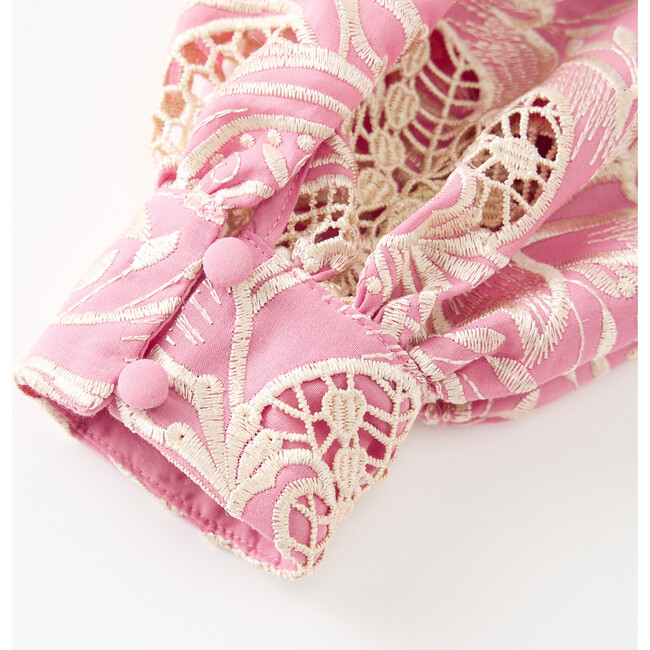 Charm Embroidered Mini Dress, Rose Pink - Dresses - 8